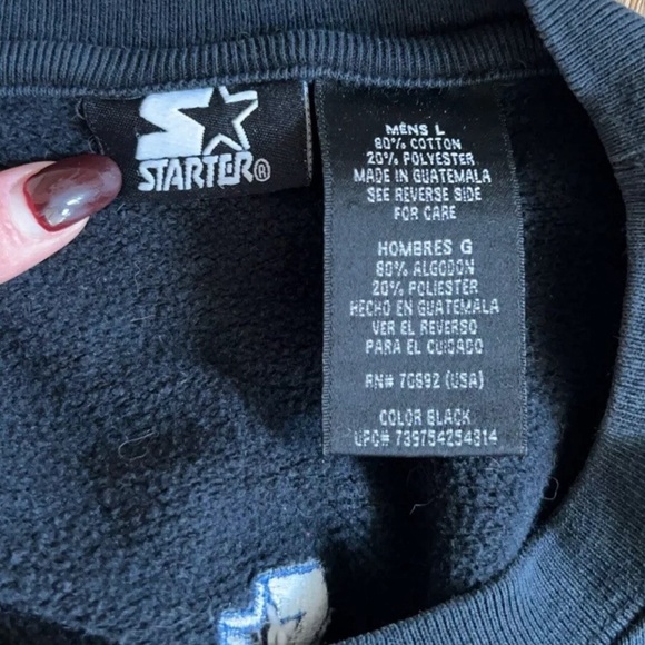 Vtg Black Starter w/Logo Crewneck Sweatshirt Men's Large READ ALL - Picture 7 of 8